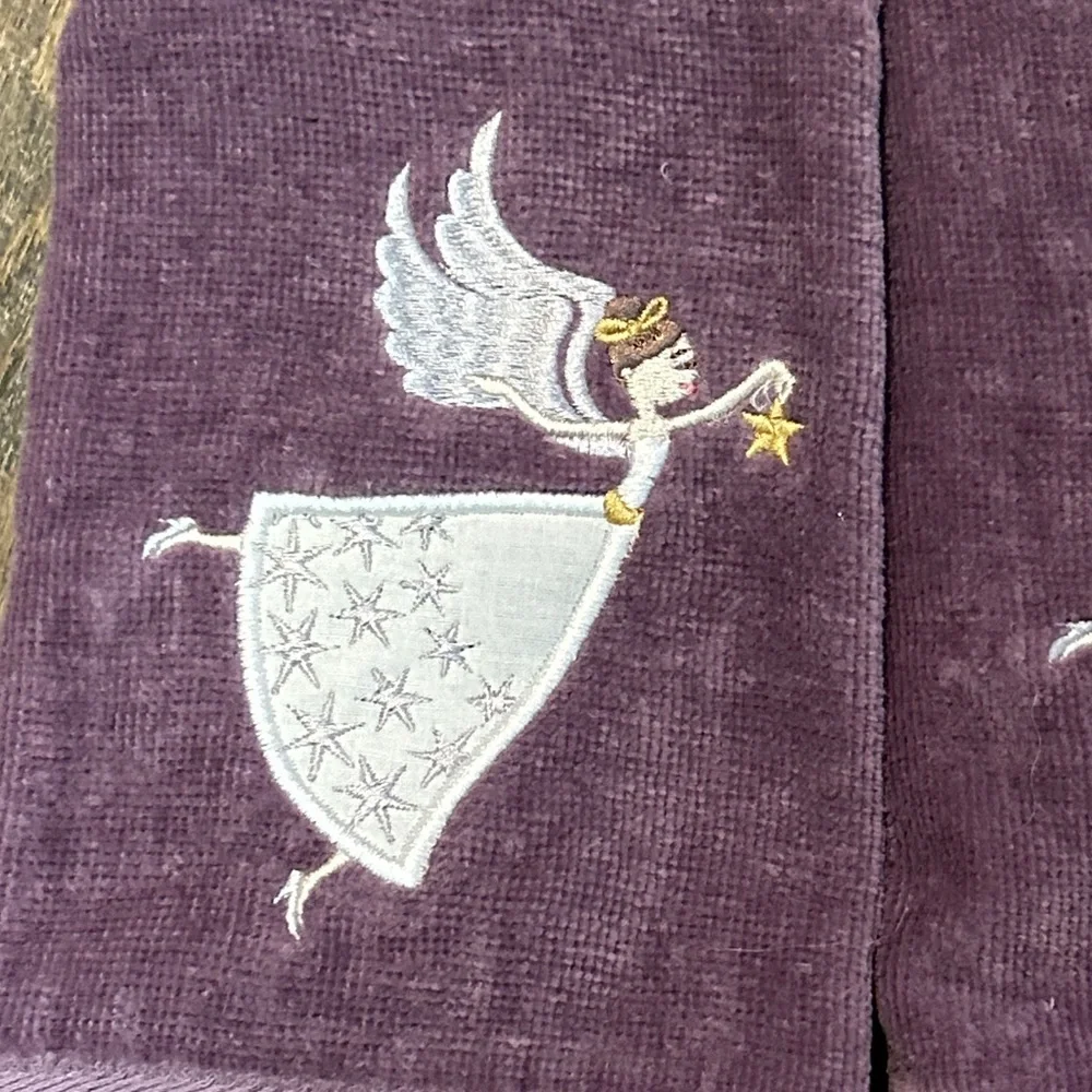 Chestnuts Lane‎ Angel Embroidered Hand Towel, Bathroom Towel Bathroom Purple